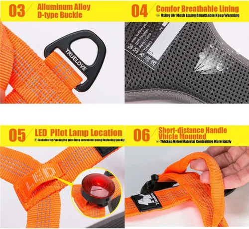Vista 6 de WINHYEPET True Love TLH6071 - Arnés reflectante para perros pequeños, medianos y grandes, chaleco para mascotas, ajuste rápido, ajustable, para Negro