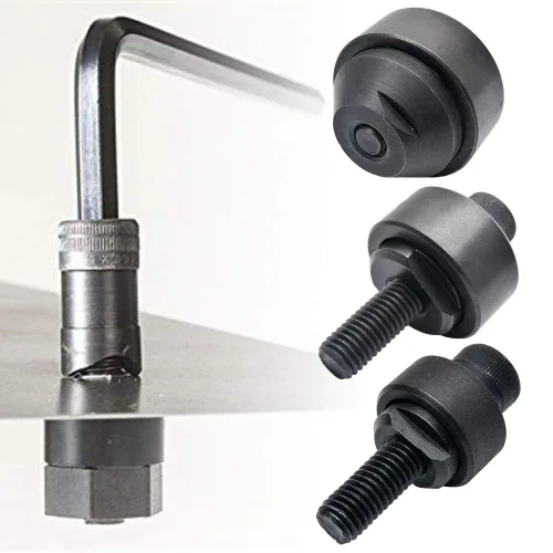 Vista 5 de SagaSave Perforadora de chapa metálica de 0.630 in, cortador de agujero hexagonal de metal para fregadero, acero inoxidable, placa de acero, 1 unidad