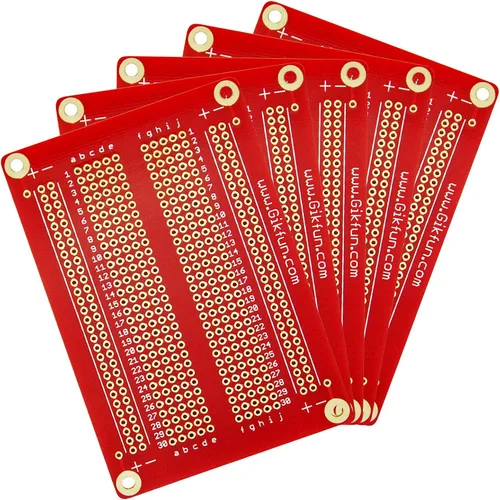 Vista 2 de Gikfun Solder-able Breadboard Gold Plated Finish Proto Board PCB DIY Kit para Arduino (Paquete de 5PCS) GK1007