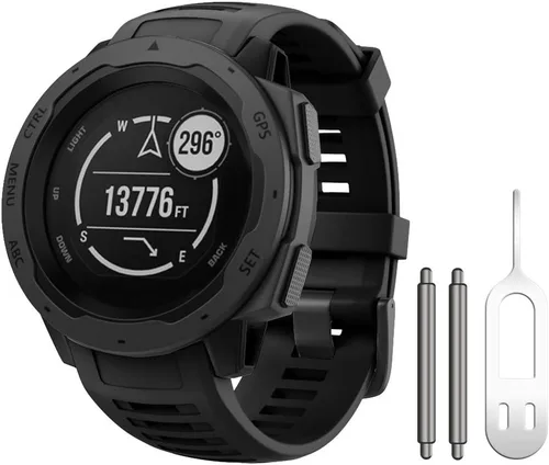 Vista 9 de NotoCity Correa de repuesto para Garmin Instinct, silicona suave, compatible con Garmin Instinct 2/Solar/Tactical(verde militar)