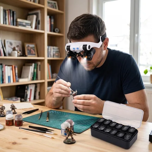 Vista 9 de LED Head Magnifier, Hands Free Headband Magnifying Glasses