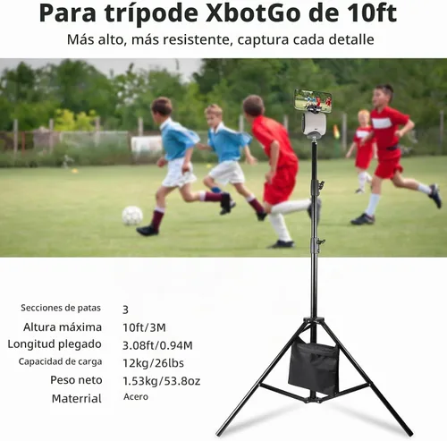 Vista 6 de Xik Trípode de video de 10 pies para XbotGo Chameleon & Falcon