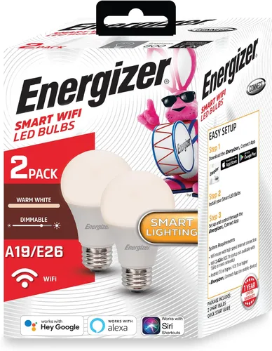 Vista 10 de Energizer Connect Smart A19 Bombilla LED blanca cálida con control de voz y acceso remoto a través de tu teléfono inteligente Compatible con Alexa