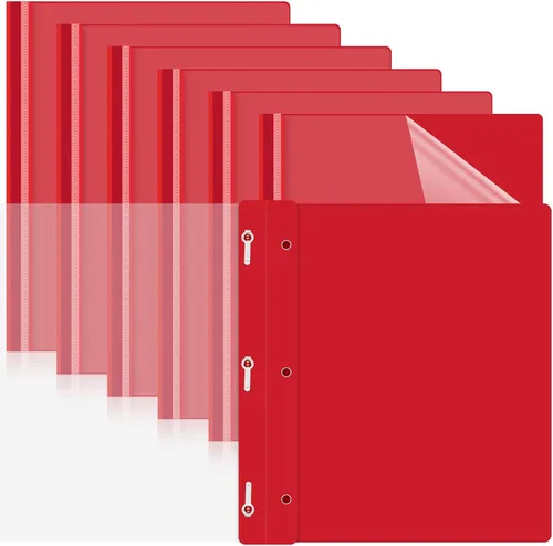 Vista 8 de Teling 24 portadas de informes frontales transparentes con 3 puntas, sujetadores, carpetas de presentación de plástico, informe de cartera