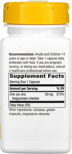 Vista 2 de Askshy Nature's Way - Quelato de zinc de 30 mg de absorción mejorada de potencia, 100 cápsulas, 100