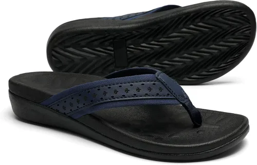 Vista 12 de MEGNYA Sandalias ortopédicas para mujer con soporte de arco, sandalias de verano para fascitis plantar para pies planos, cómodas pantuflas de espuma
