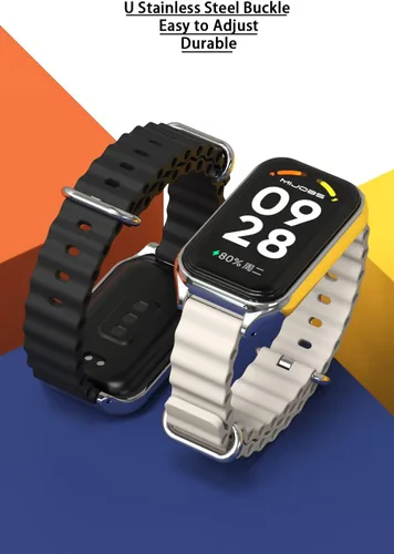 Vista 5 de Correa de repuesto de silicona para reloj, accesorios de pulsera inteligente para Amazfit 7 Fit Band