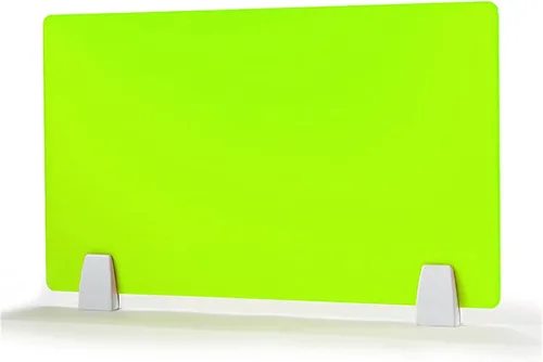 Vista 8 de Icegrey Divisor de escritorio, panel de privacidad, tablero de partición de escritorio de acrílico extraíble con clips para centros de llamadas