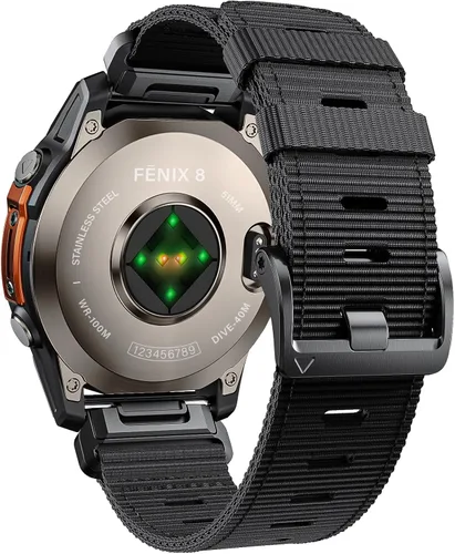 Vista 15 de Compatible con Garmin Fenix 7X/ 6X/ 5X/ 8/8 Pro 51mm/5X Plus/6X Pro/7X pro, Correa de reloj de nylon Quickfit de 26 mm para Tactix 7/Descent Verde