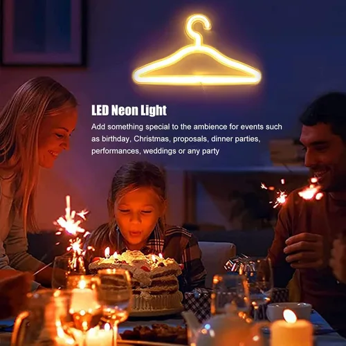 Vista 6 de Percha iluminada LED de neón para pared, perfecto para habitación, dormitorio, tienda, decoración festiva de pared