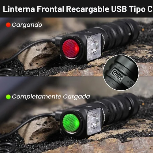 Vista 6 de sofirn Linterna frontal recargable con modo de luz roja, doble clip, 2100 lúmenes, linterna LED ultra brillante tipo C, puerto de carga IP66