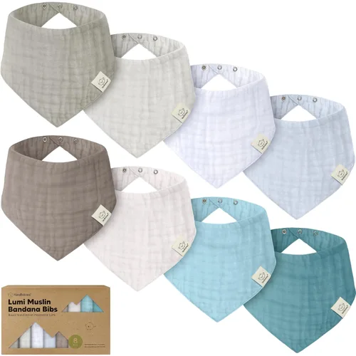 Vista 13 de KeaBabies - Paquete de 8 baberos de muselina para babear, dentición, baberos de muselina bandana para bebés, niños, niñas, recién nacidos