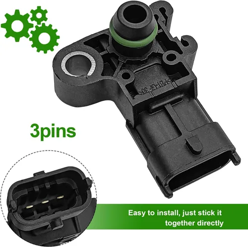 Vista 5 de MAP Sensor 55573248 Colector de presión de aire absoluta – Sensor MAP Interruptor de admisión de aire compatible con GMC 07-13 Sierra 1500; Buick