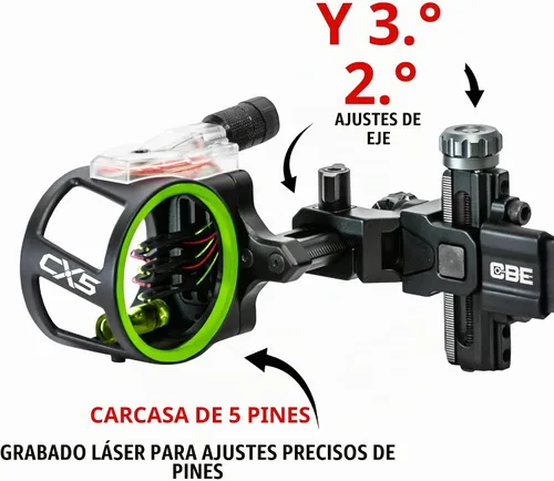 Vista 2 de CBE CX5, Barra de Carbono 5 Pines Sight.019, Negro, Estándar