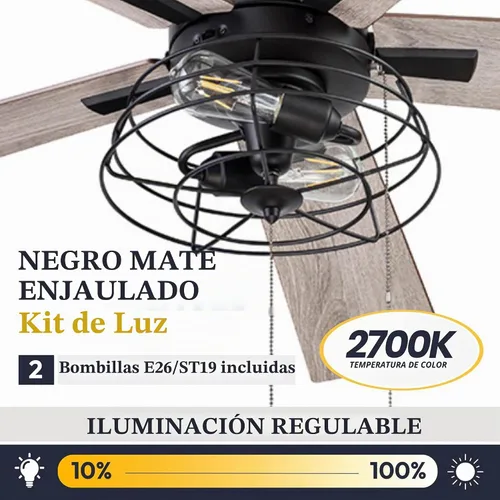 Vista 4 de Prominence Home - Ventilador de techo Marshall 51457-01, 52, negro mate