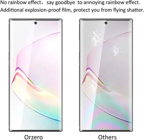 Vista 5 de Orzero Paquete de 3 protectores de pantalla compatibles con Samsung Galaxy Note 10 Plus, Note 10+, Note 10+ 5G (2019), protector de pantalla de TPU