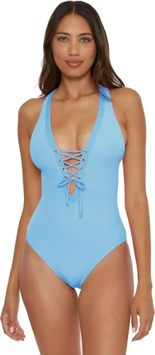 Vista 13 de BECCA Traje de baño moderno de una pieza para mujer, cuello profundo, entrecruzado, trajes de baño