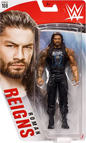 Vista 5 de WWE Mattel Roman Reigns Basic Series #108 Figura de acción en escala de 6 pulgadas con articulación y engranaje de anillo