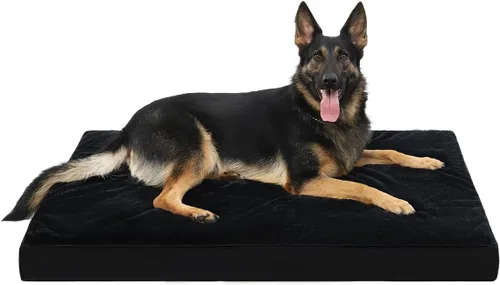 Vista 28 de KSIIA - Cama ortopédica para jaula de perro, impermeable, para perros pequeños, de felpa, lavable, con espuma tipo caja de huevo y funda Negro
