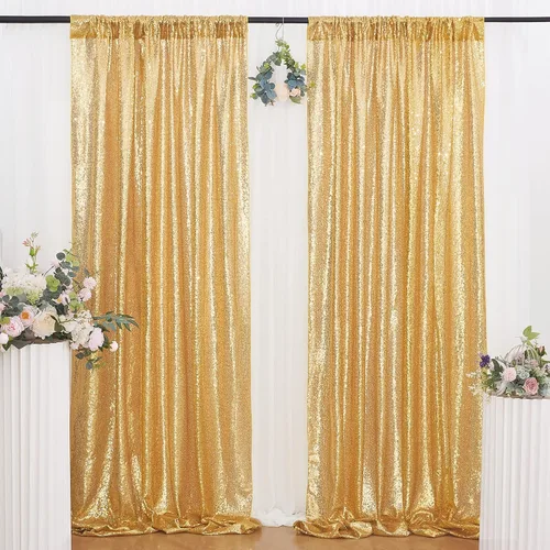 Vista 12 de B-COOL Cortinas de Fondo de Lentejuelas Azul Bebé 2 Piezas 2ftx8ft Fotografía para Fiestas Fondo Brillante Cortinas para Prom Bodas Baby Shower