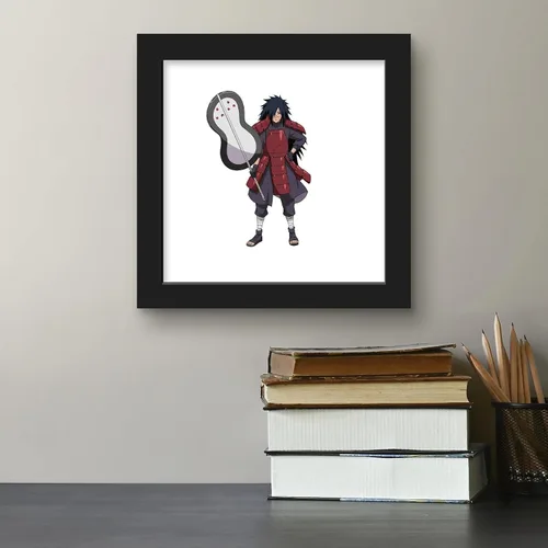 Vista 5 de Trends International Gallery Pops Naruto Shippuden - Arte de pared de Madara Uchiha, versión enmarcada negra, 12 x 12 pulgadas
