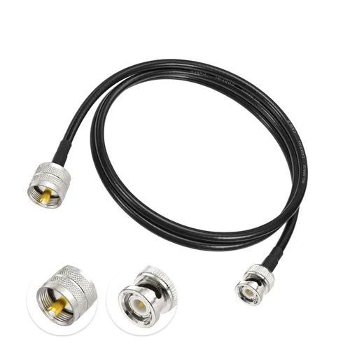 Vista 6 de Eightwood Cable UHF PL259 macho a BNC macho RG58 coaxial de 3 pies para radio CB, radio ham y radio amateur, medidor SWR
