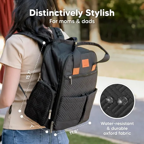 Vista 3 de Mochila de Pañales KeaBabies para Niñas, Niños - Bolso para Bebés de Mamá y Papá con Cambiador de Pañales para Recién Nacidos, Pequeños, 2 Niños
