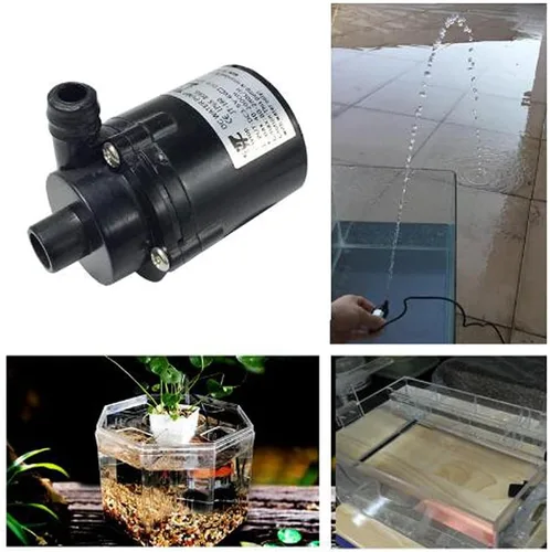 Vista 6 de JT-160 DC Mini bomba sumergible anfibia de agua sin escobillas de 12 V con adaptador de corriente