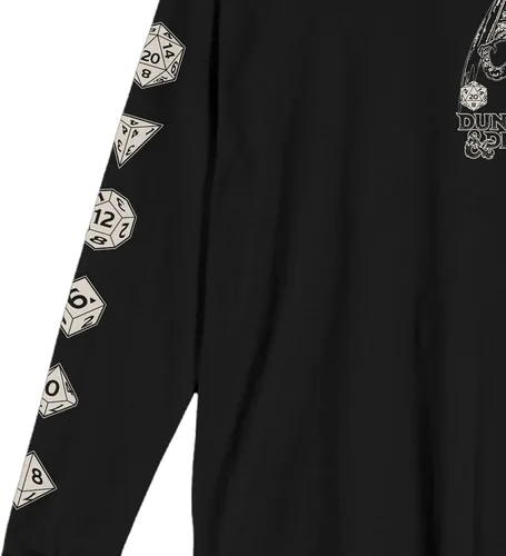 Vista 4 de Dungeons & Dragons Drawing & Dice Art Camiseta negra de manga larga para adultos