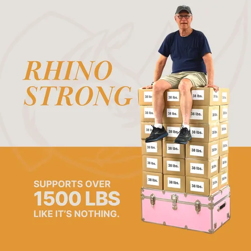 Vista 9 de Rhino Trunk & Case Maletero grande con ruedas extraíbles y bandeja de madera dura, camarero de campamento de verano, baúl universitario, baúl