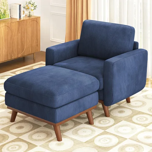 Vista 21 de Vesgantti Sofá modular en forma de U de 119 pulgadas, sofá modular de pana con asiento profundo y soporte de resortes, sofá convertible con 2 Beige