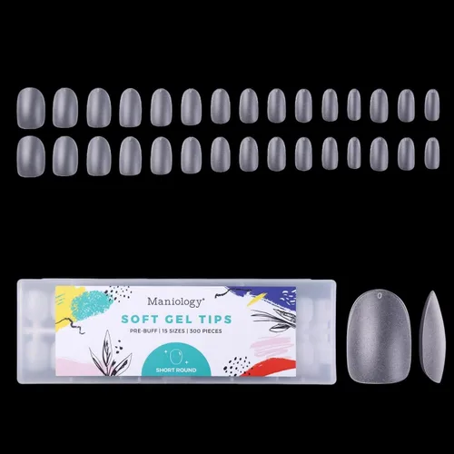 Vista 12 de Maniology Puntas de uñas de cobertura completa para extensión (15 tamaños, 300 piezas), uñas a presión (almendra corta)