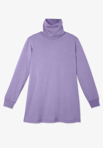 Vista 5 de Camisa algodón, cuello de tortuga, talla grande, Perfecta, para mujer. Banana