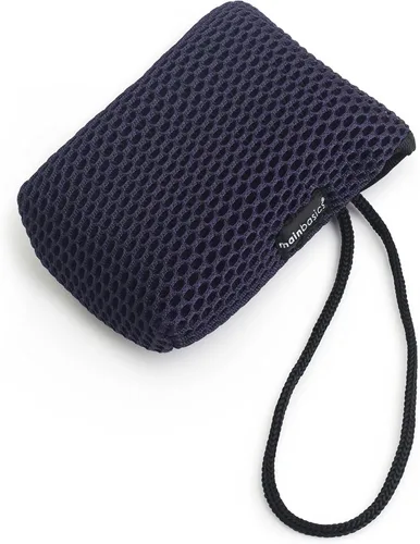 Vista 3 de MainBasics - Bolsa de jabón exfoliante de doble cara, color azul Se adapta a barras de jabón de tamaño estándar