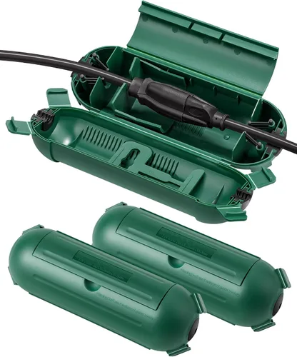 Vista 8 de DEWENWILS [Paquete de 3] Funda de seguridad para cable de extensión para exteriores, caja de conexión eléctrica resistente a la intemperie