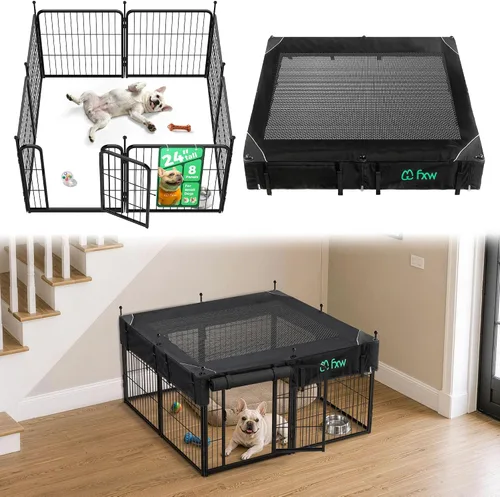 Vista 6 de FXW Rollick - Corralito para perros para patio, campamento con casa rodante, patentado, 24 pulgadas, 2 paneles Fácil instalación, resistente