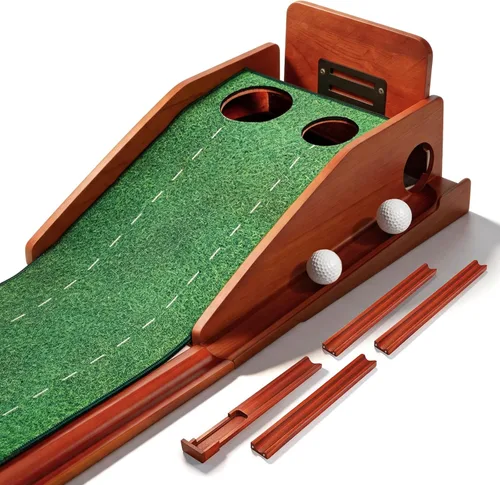 Vista 8 de Golf Putting Green Indoor - Practice Uphill Putts, 3-Level Adjustable Incline, Auto Ball Return and Foldable Solid Wood Base, Golf Training Aid for