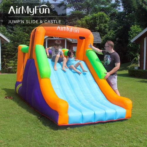 Vista 2 de AirMyFun Casa inflable de rebote para niños pequeños para interiores y exteriores, casa de rebote ancha para niños grandes con soplador de 450 W