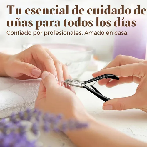 Vista 7 de Cortador de Cutículas Profesional de Acero Inoxidable Alicates de Cutículas con Cuchillas Afiladas y Doble Resorte Cortaúñas de Cutículas Negro Pack