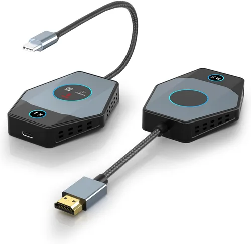 Vista 9 de Transmisor y receptor HDMI inalámbrico, kit de extensor inalámbrico HDMI 4K, 2.4G/5G, Plug & Play, no necesita aplicación/Bluetooth, 328 pies/328.1