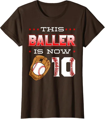 Vista 24 de This Baller Is Now 10 - Camiseta de béisbol para fiesta temática de cumpleaños número 10, Negro