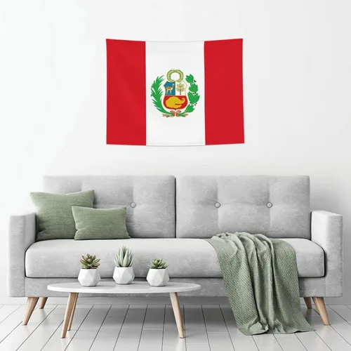 Vista 6 de Rqwaaed Tapiz de bandera peruana adorna perfectamente la pared de 29 x 37 pulgadas