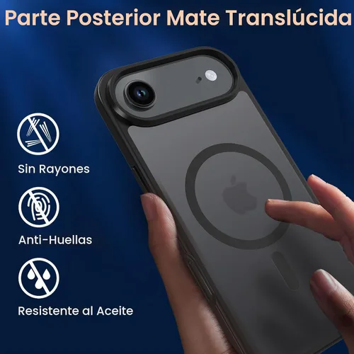 Vista 6 de WRJ Funda magnética mate para iPhone Air de 6.5 pulgadas, [compatible con Magsafe] [protección contra caídas de grado militar], delgada Negro