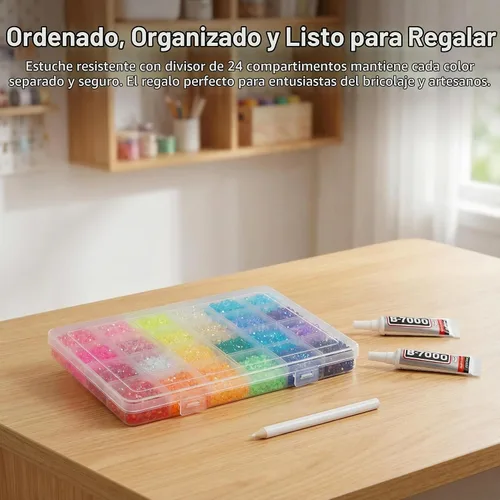 Vista 8 de Juego de 8000 piezas de diamantes de imitación deslumbrantes de resina