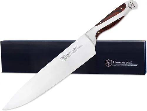 Vista 7 de Hammer Stahl Cuchillo de chef de 6 pulgadas, acero forjado alemán de alto carbono, cuchillo de cocina profesional, mango ergonómico de madera