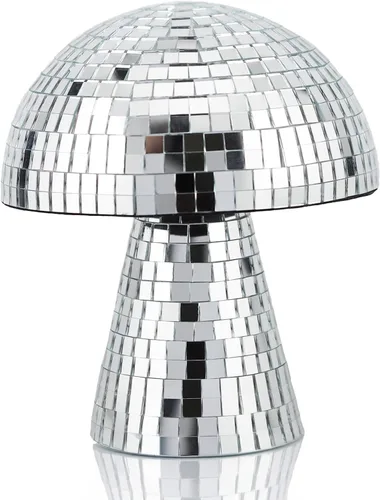 Vista 11 de Bola de discoteca creativa de hongo para fiesta, decoración de mesa, espejo retro hecho a mano, bola de discoteca en forma de hongo, decoración