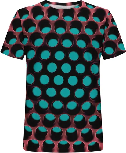 Vista 4 de Camisetas de verano para hombre, casual, elegante, manga corta, neón, abstracto, 3D, impresión, camiseta de trabajo, novedad, ropa gráfica 2023