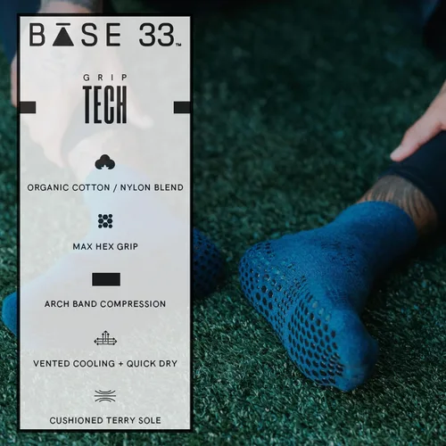 Vista 3 de Base 33 Calcetines de agarre de baja altura para pilates, barras, artes marciales, calcetines de yoga antideslizantes para mujeres y hombres