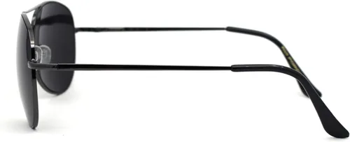 Vista 3 de Gafas de sol para hombre con forma de lágrima con borde de metal, estilo policía