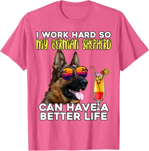 Vista 25 de Camiseta I Work Hard So My German Shepherd Can Have A Better Life Negro